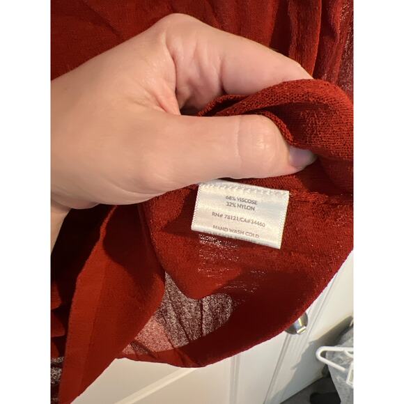 Eileen Fisher Relaxed Fit Long Sleeve Boat Neck Sweater Burnt Orange Size Small - Picture 4 of 5